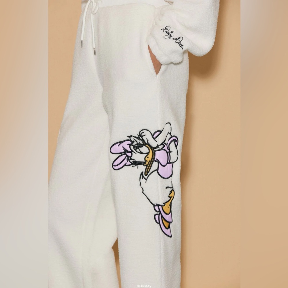 Forever 21 Disney Daisy Duck Faux Shearling Pants, Small